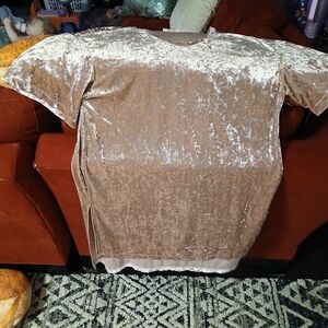 Listicle Velvet Beige Top